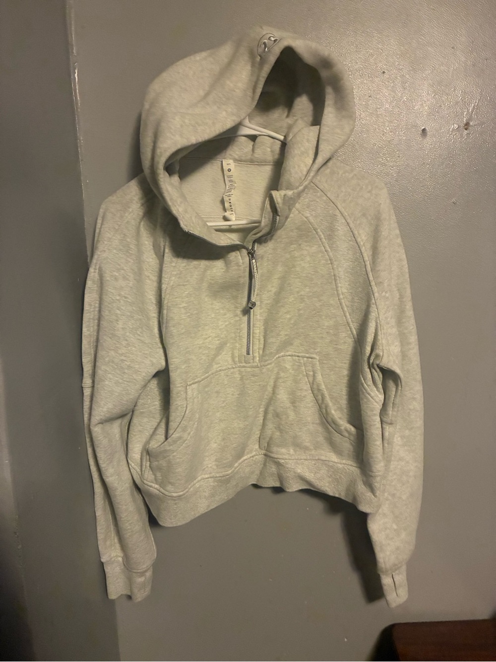 lululemon athletica Light Gray Half-Zip Hoodie Sweater